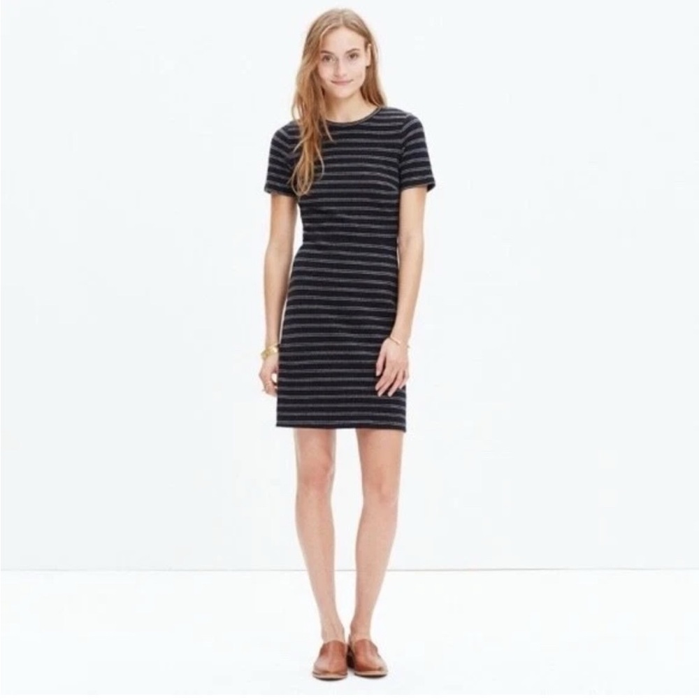 Madewell striped upstage dress black and white size 2